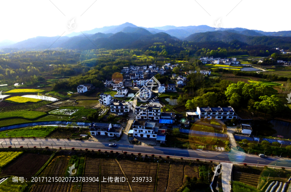 航拍徽州田園風光