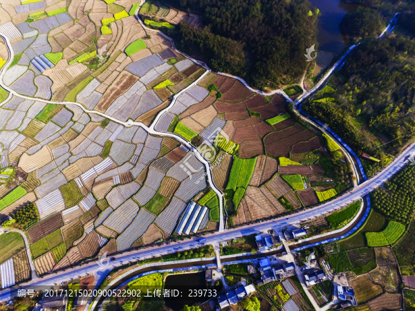 航拍徽州田園風(fēng)光
