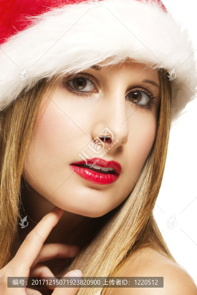 一個年輕美麗的女人特寫與nikolausm羹tze