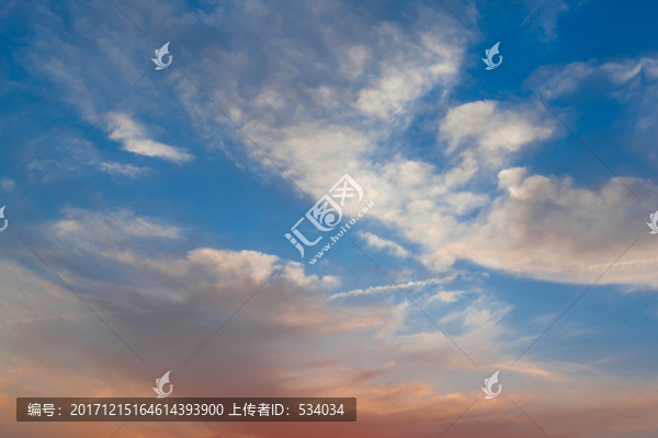 天空,云朵,晚霞,火燒云