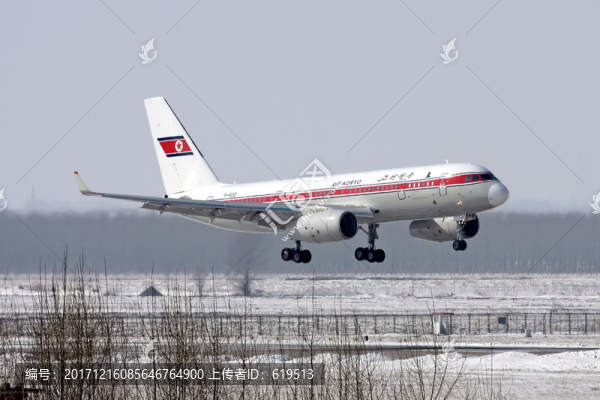大雪,飛機降落,朝鮮高麗航空