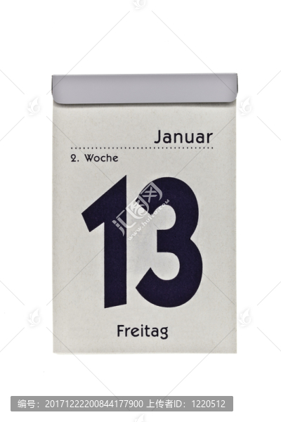 日歷孤立，顯示星期五13日