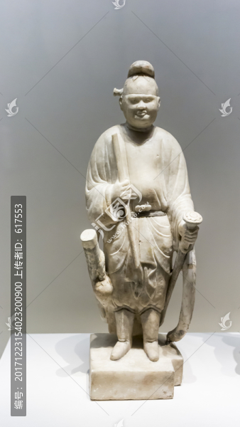 描金石雕武士俑