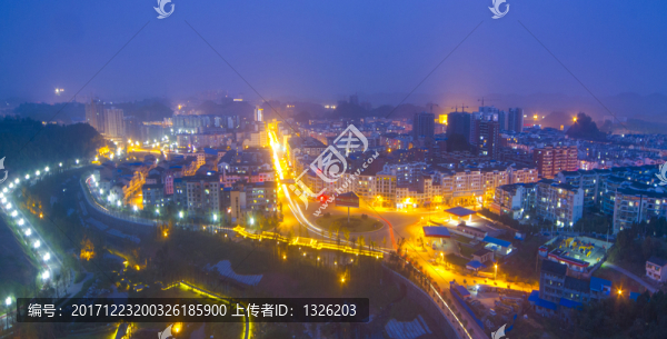 蓬溪縣城全景夜景