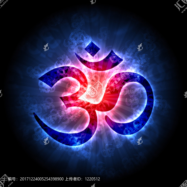 aum,om啟蒙的標志,-,藍色紅色