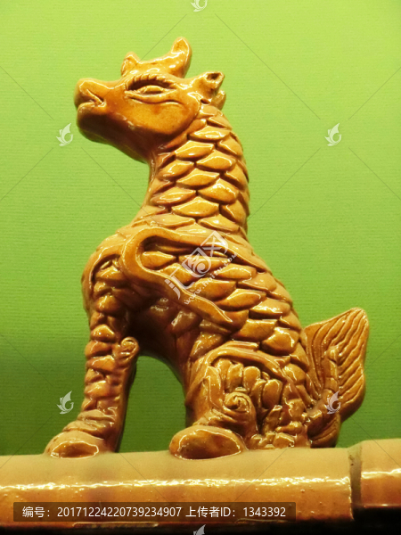 古建筑琉璃釉面屋脊走獸之九斗牛