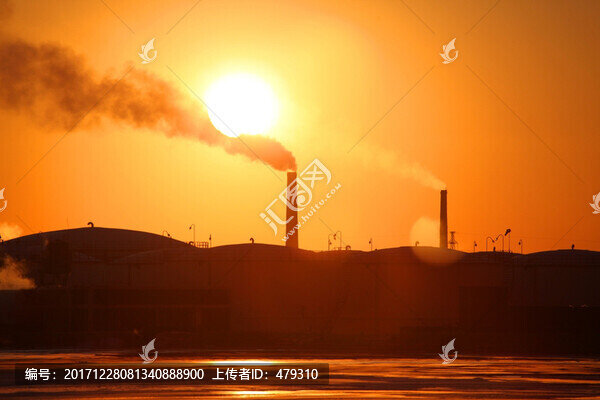 石油化工,化工廠,傍晚,夕陽