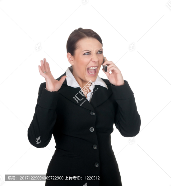 強調(diào)了在手機上的女商人