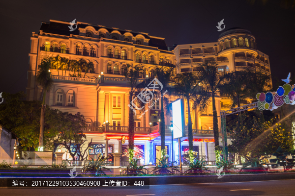 越南芽莊夜景,越南街道,路燈