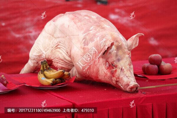 豬,水果,上香,貢品