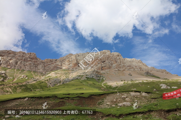 白云,藍(lán)天,山脈