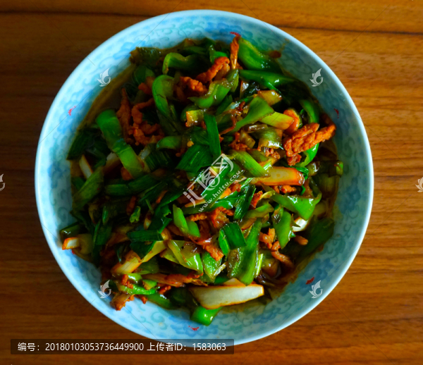 青椒蒜苗肉絲
