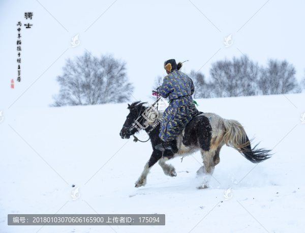壩上雪中奔馬