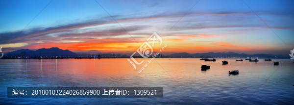 晚霞中的唐家灣