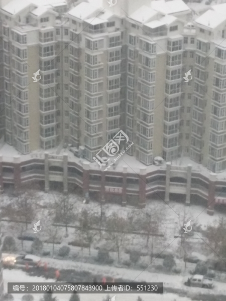 西安,雪景,城市,北郊