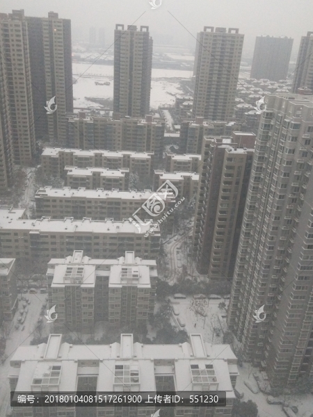 西安,雪景,城市,北郊