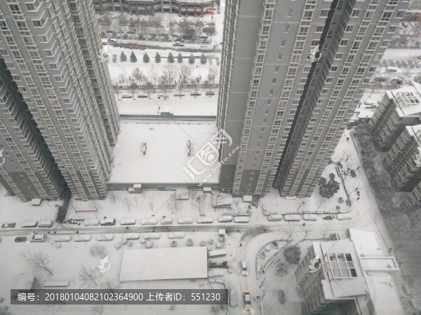 西安,雪景,城市,北郊