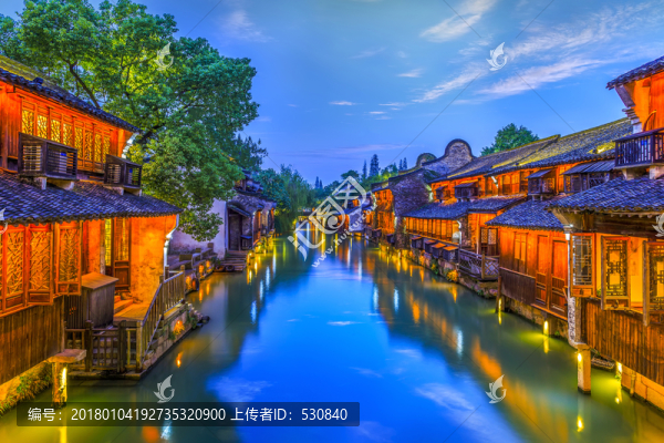 古鎮(zhèn)夜景水鄉(xiāng)烏鎮(zhèn)