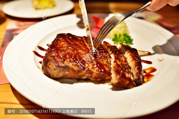 西餐,碳烤豬肋排