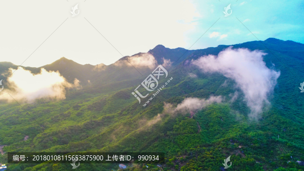 雨后景色,綠色,高山
