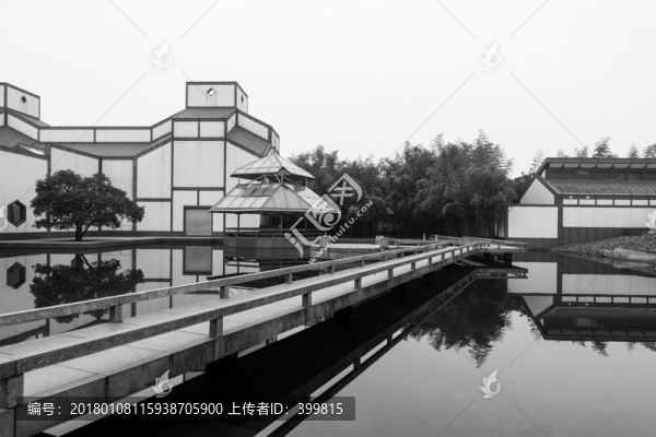 蘇州博物館建筑外觀,水墨