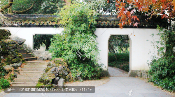 西湖景觀園林圍墻小門