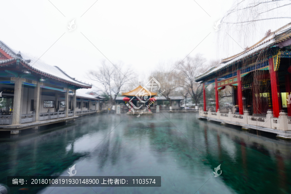 雪后的濟(jì)南趵突泉公園,（36）