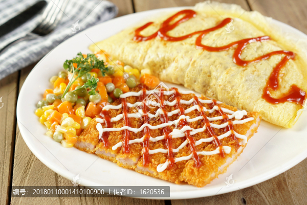 香酥雞排蛋包飯