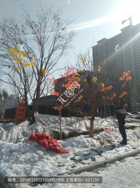 先鋒路,工人,裝扮,假花