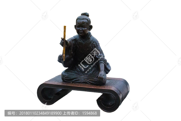 古代私塾讀書書童雕像