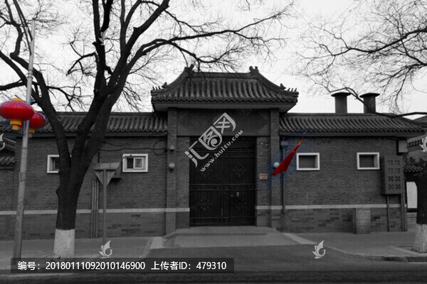 北京胡同,胡同黑白照片