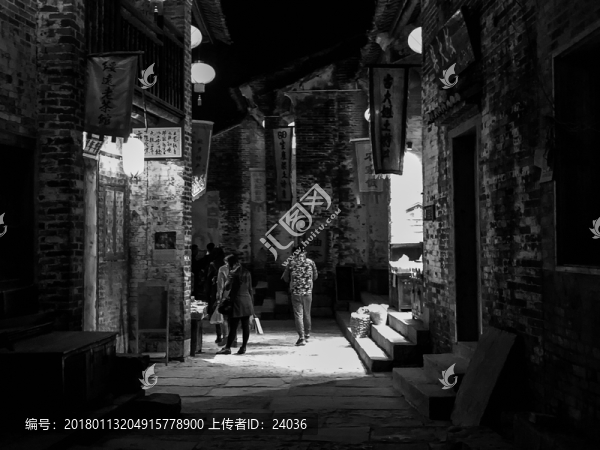 黃姚古鎮(zhèn),小巷夜景
