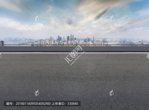 城市道路摩天大樓天際線