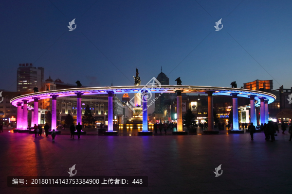 哈爾濱防洪紀念塔夜景