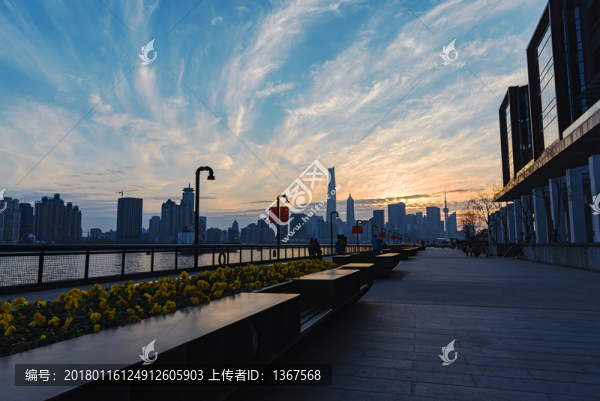 上海楊浦濱江晚霞