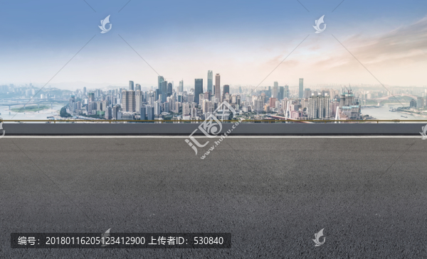 城市道路摩天大樓天際線