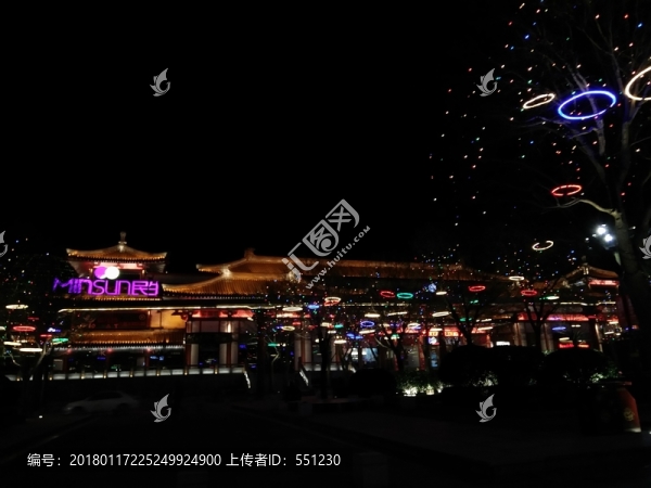 西安,夜景,旅游,風景,城市