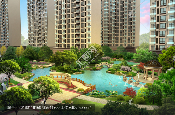 小區(qū)中心景觀鳥瞰圖