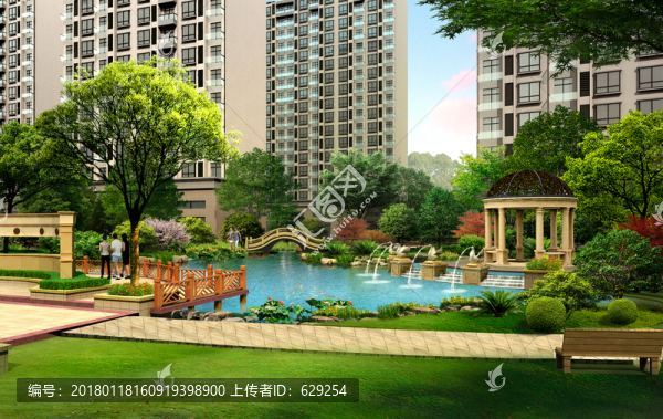 小區(qū)景觀亭效果圖