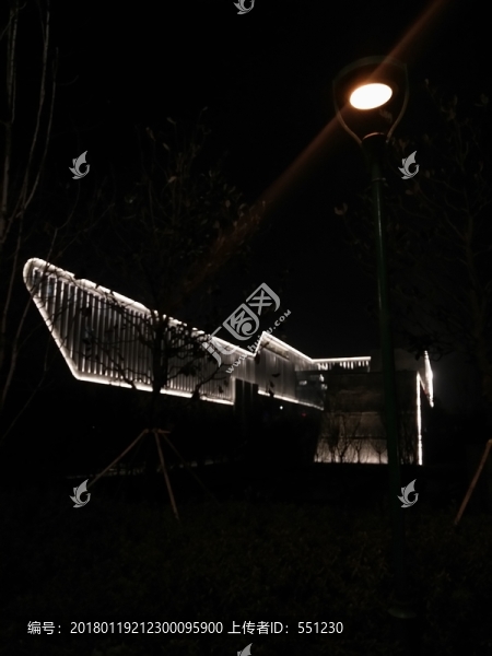 西安,浐灞生態(tài)區(qū),夜景,歷史名