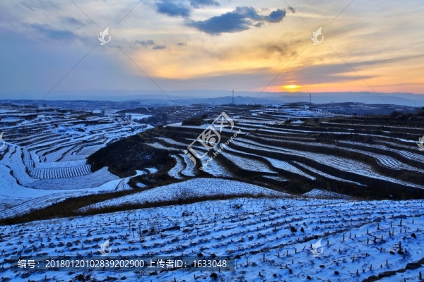 梯田雪景
