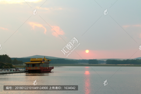 沽源天鵝湖夕陽(yáng)