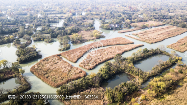 浙江杭州西溪濕地航拍