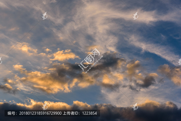 晚霞,彩云,藍(lán)天,夕陽