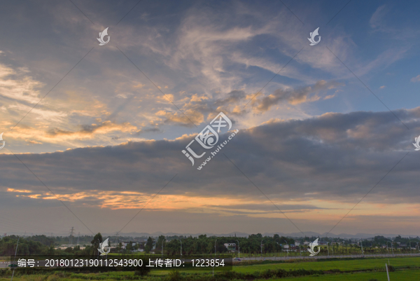 晚霞,彩云,藍(lán)天,夕陽