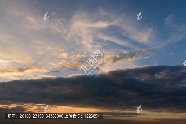 晚霞,彩云,藍天,夕陽