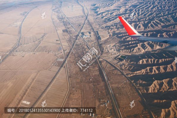 飛機(jī)上航拍黃土高原