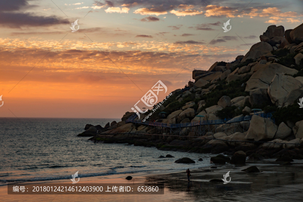 日出,日落,海景,天空,朝霞