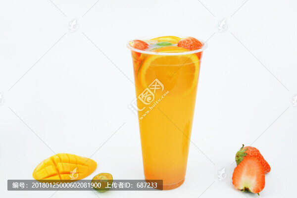 鮮橙百香果水果茶
