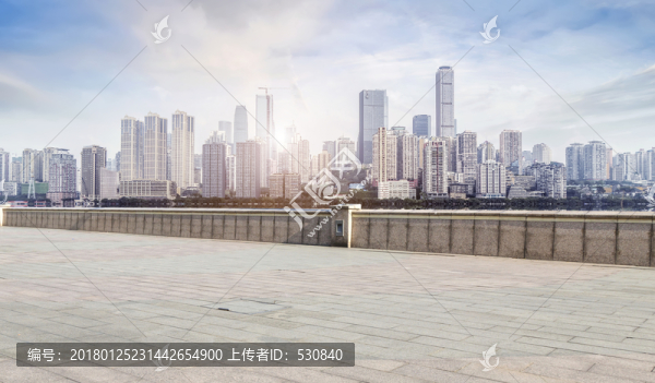 城市道路廣場(chǎng)和建筑景觀天際線